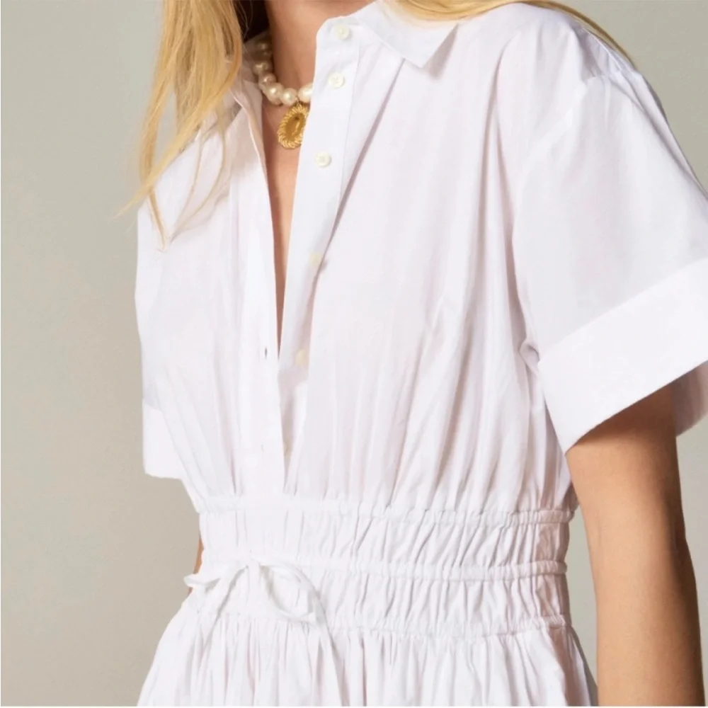 J. Crew White Elena Shirt Dress